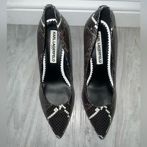 Karl Lagerfeld Royale Snake Print Pumps 6 1/2